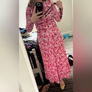 Pink Floral Long Sleeve Top